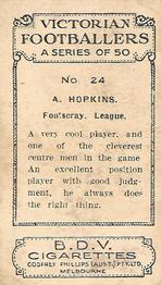 1933 Godfrey Phillips Victorian Footballers (A Series of 50) #24 Allan Hopkins Back